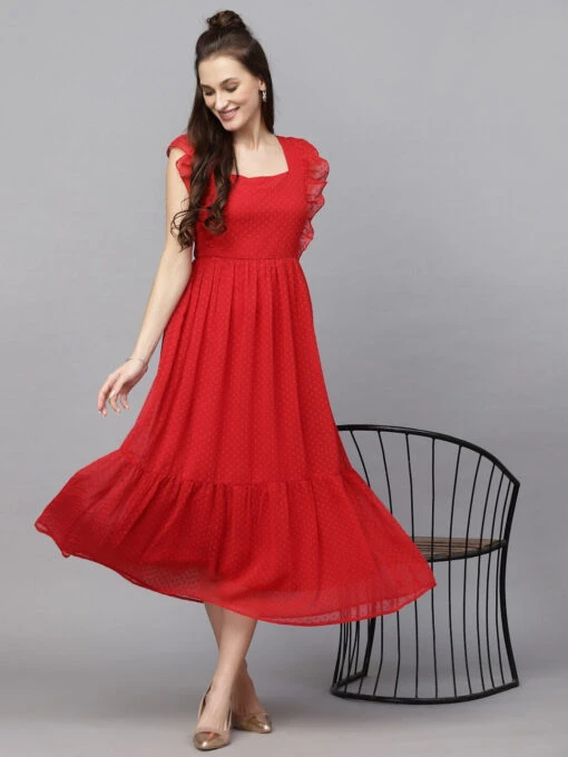Georgette Fit And Flare Kurti - Image 4