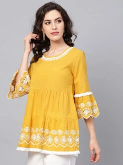 Schiffli Embroidered Cotton Kurti