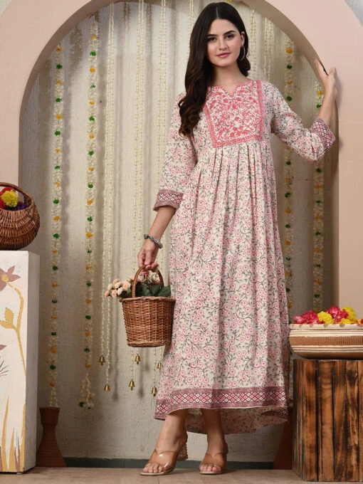 Floral Print Anarkali Kurti - Image 2