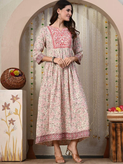 Floral Print Anarkali Kurti - Image 3