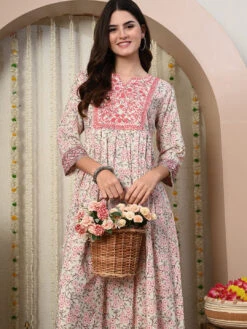 Floral Print Anarkali Kurti -Harmony Shop Kurti K133J 4