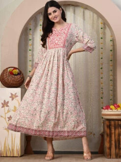 Floral Print Anarkali Kurti