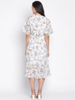 Floral Printed V-Neck Kurti -Harmony Shop Kurti K135E 2