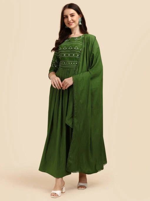 Embroidered Fit & Flare Kurti - Image 4
