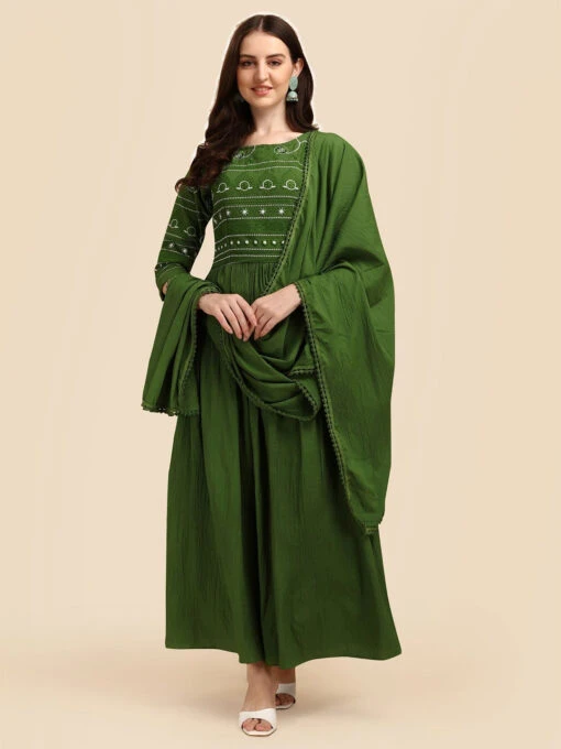 Embroidered Fit & Flare Kurti