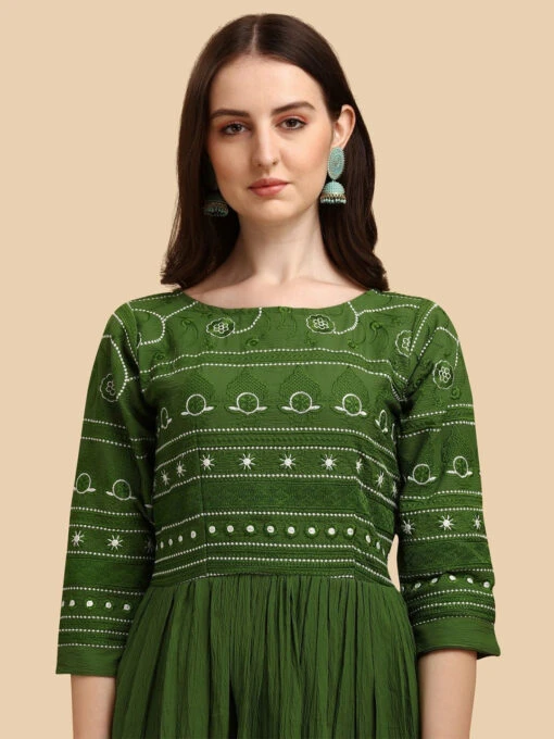 Embroidered Fit & Flare Kurti - Image 2