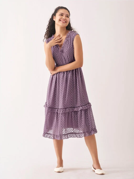 V-Neck Crepe Kurti