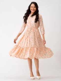 Polka Dots Floral Kurti
