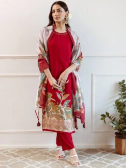Floral Printed Thread Kurta Set -Harmony Shop Kurti Set K140E 3