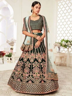 Velvet Net Embroidery -Harmony Shop Lehenga Choli L080J 2