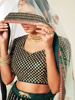 Velvet Net Embroidery -Harmony Shop Lehenga Choli L080J 5