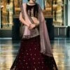 Velvet And Net Embroidery -Harmony Shop Lehenga L004J 2db05b24 bdd8 45c5 9778 e83c24c1d5bf