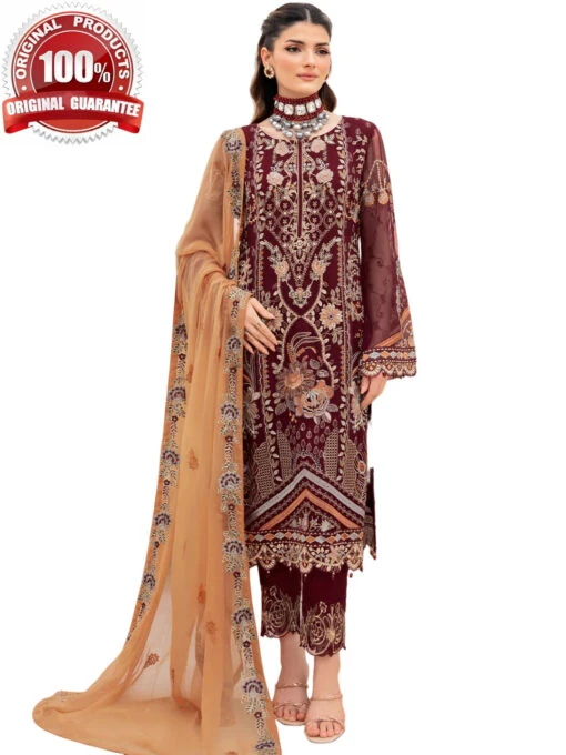 Chevron Embroidered Chiffon - Image 2