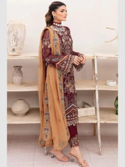 Chevron Embroidered Chiffon -Harmony Shop Pakistani Dress C1107J 3
