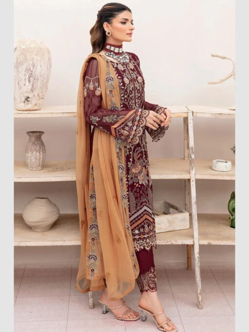Chevron Embroidered Chiffon - Image 3