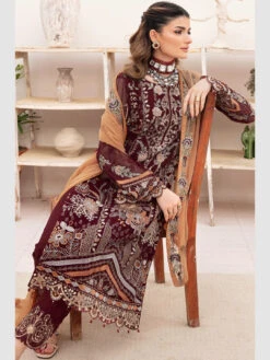 Chevron Embroidered Chiffon -Harmony Shop Pakistani Dress C1107J 5