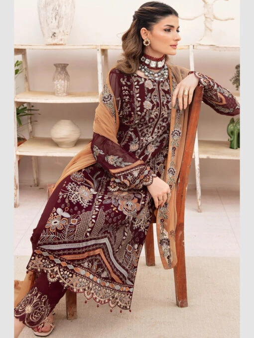 Chevron Embroidered Chiffon - Image 5
