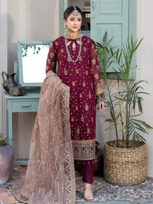 Embroidered Chiffon Organza