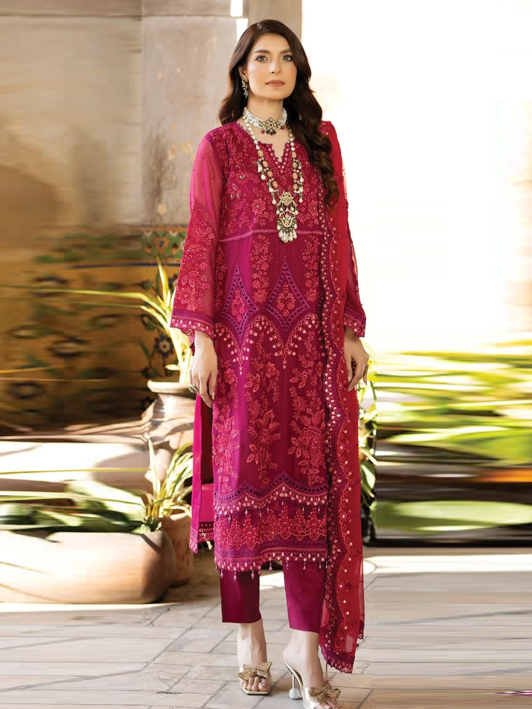 Chiffon Jacquard Embroidered