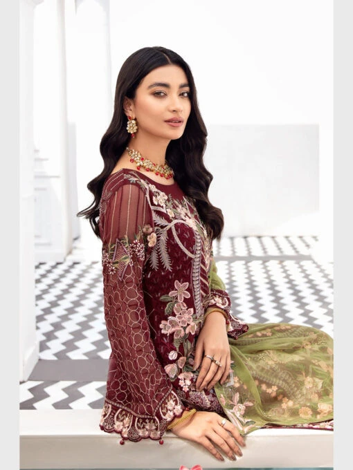 Designer Embroidered Chiffon Sequins - Image 3
