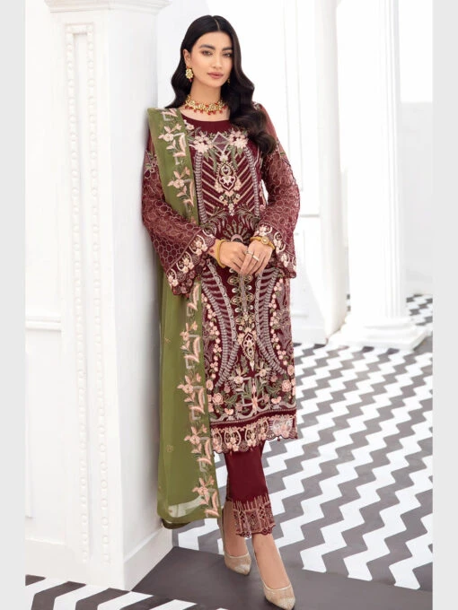 Designer Embroidered Chiffon Sequins - Image 4