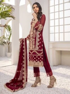 Embroidered Chiffon & Silk -Harmony Shop Pakistani Suit C511G 4