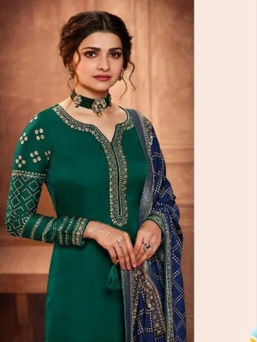 Satin Embroidered Suit - Image 3