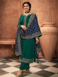 Satin Embroidered Suit
