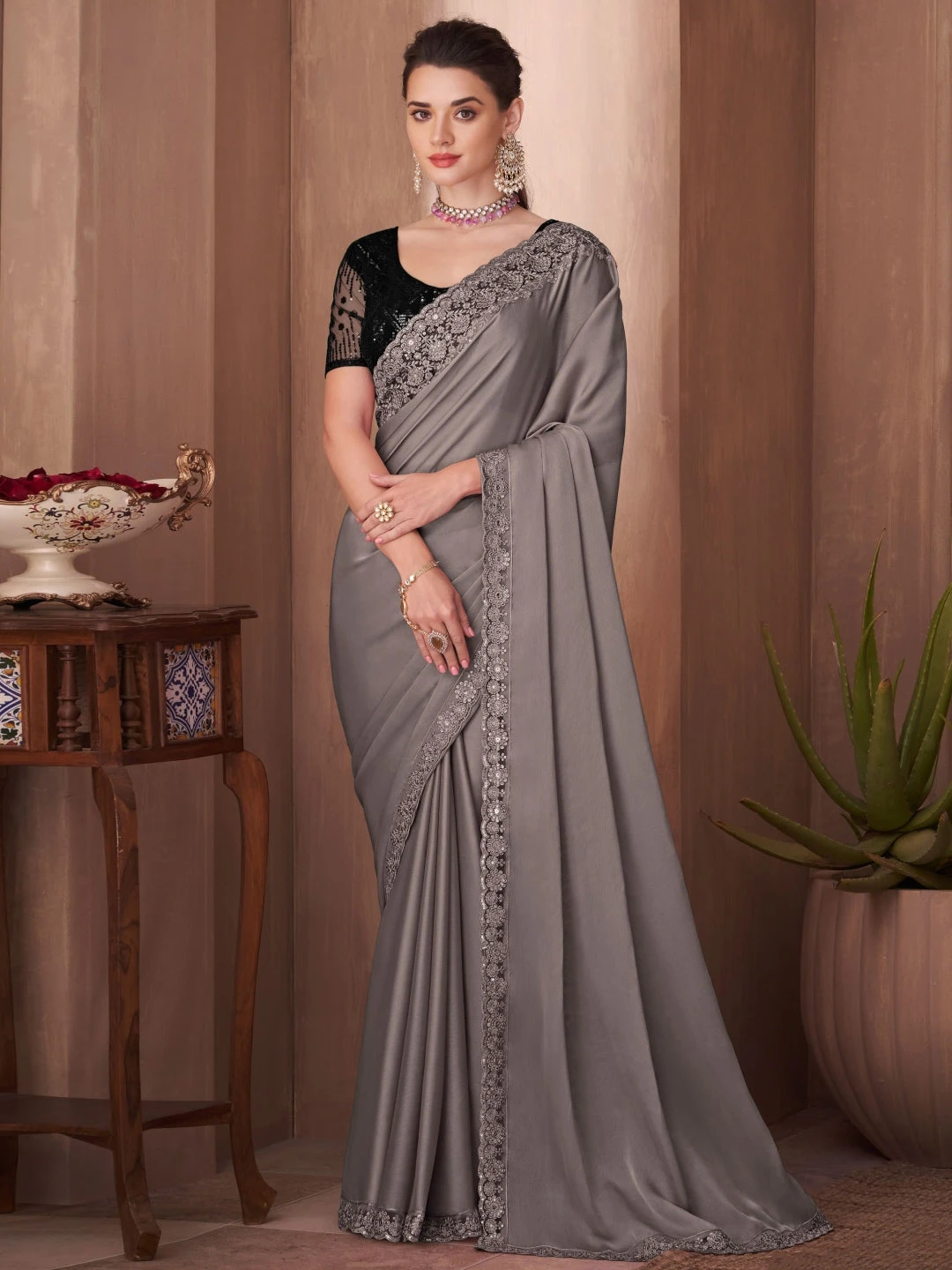 Satin Georgette Embroidery