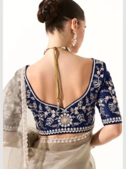 Embroidered Organza Tissue -Harmony Shop Saree S125P 2