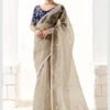 Embroidered Organza Tissue -Harmony Shop Saree S125P 3