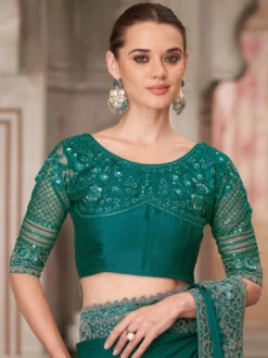 Sartin Silk Embroidery -Harmony Shop Saree S128D 2