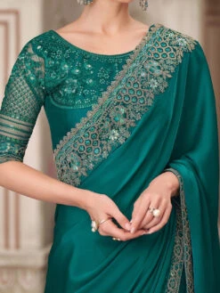 Sartin Silk Embroidery -Harmony Shop Saree S128D 3