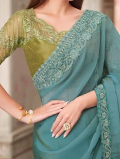Georgette Silk Embroidery -Harmony Shop Saree S128L 3
