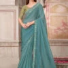 Georgette Silk Embroidery -Harmony Shop Saree S128L 4