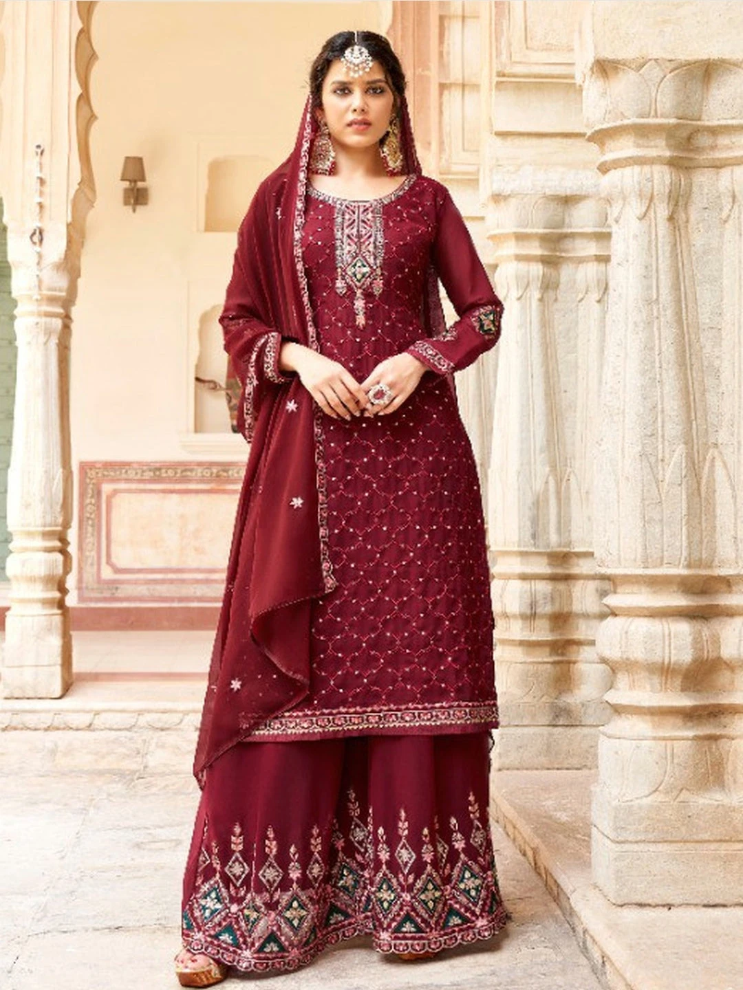 Georgette With Embroidery